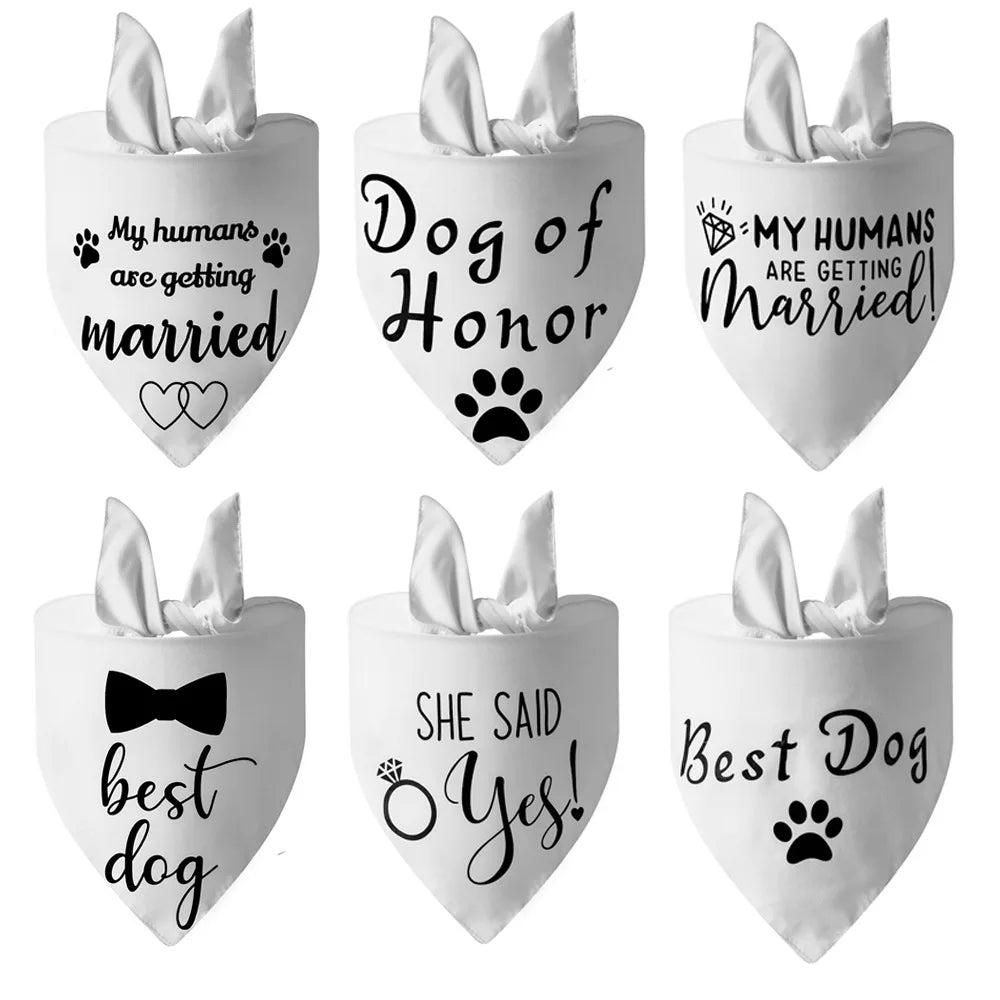 Sucado Style She Said Yes Best Dog Bandana for Wedding Engagement Announcement Gift Photo Prop Pet Scarf Accessories