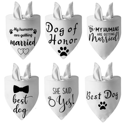 Sucado Style She Said Yes Best Dog Bandana for Wedding Engagement Announcement Gift Photo Prop Pet Scarf Accessories