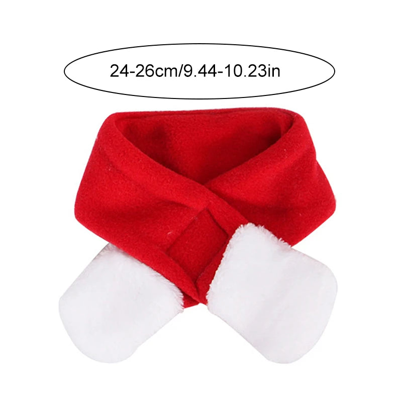 Cute Pet Christmas Ornaments Winter Plush Xmas Hat Scarf Headwear Cats Dogs Santa New Year Cosplay Costume Pet Accessories