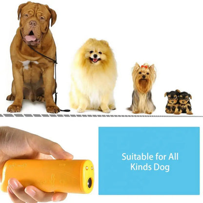 Dog Ultrasonic Anti Barking Device 3 In 1 Dog Training Anti-barking Device With Flash Light Outdoor Dogs Pets Repellent Training