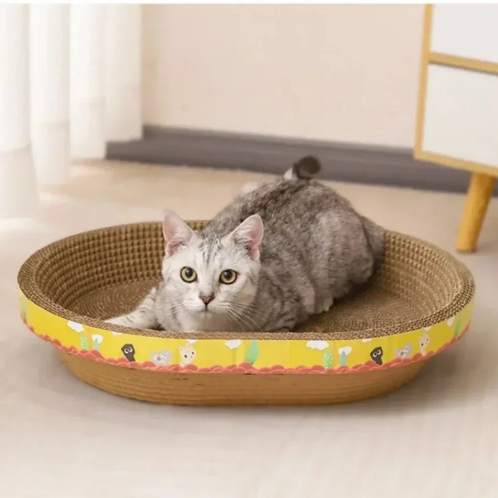 Toy: CatS Tree Oval Scratching Board Claw Grinding Scraper for Cats Toys Toy Pets Wear-resistant Accessories Corrugated Box Tower