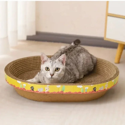 Toy: CatS Tree Oval Scratching Board Claw Grinding Scraper for Cats Toys Toy Pets Wear-resistant Accessories Corrugated Box Tower