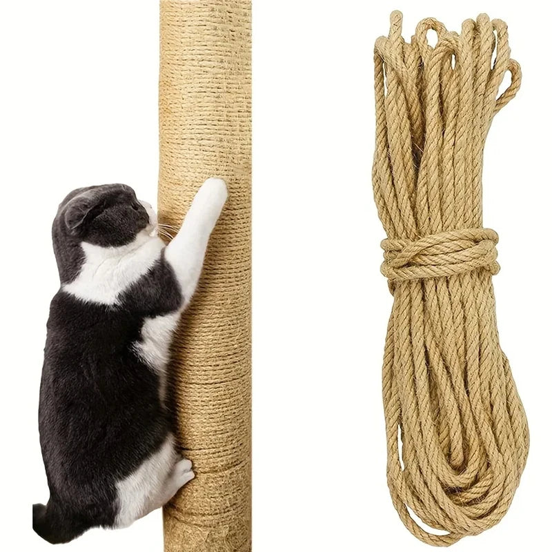 Toy: Cat Scratching Rope Natural Sisal Rope DIY Entangle Cat Tree Tower Kitten Toy Cat Climbing Paw Claw Scratchers Cat Accessories