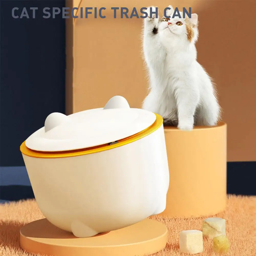 Cat Litter Special Trash Can Fully Enclosed Design PP Material Wear-resistant Bottom Reinforcement Not Easy To Tip Over Portable