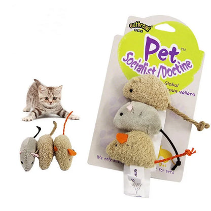 Toy: 3Pcs New Plush Simulation Mouse Cat Toy Bite Resistance Plush Mouse Cat Scratch Interactive Mouse Toy Playing Toy For Cat Kitten