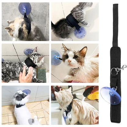 Pet Bath Fixation Strap with Sucktion Cup Cat Dog Shower Restraint Leash Anti Scratch Escaping Leash Pet Bathing Grooming Tool