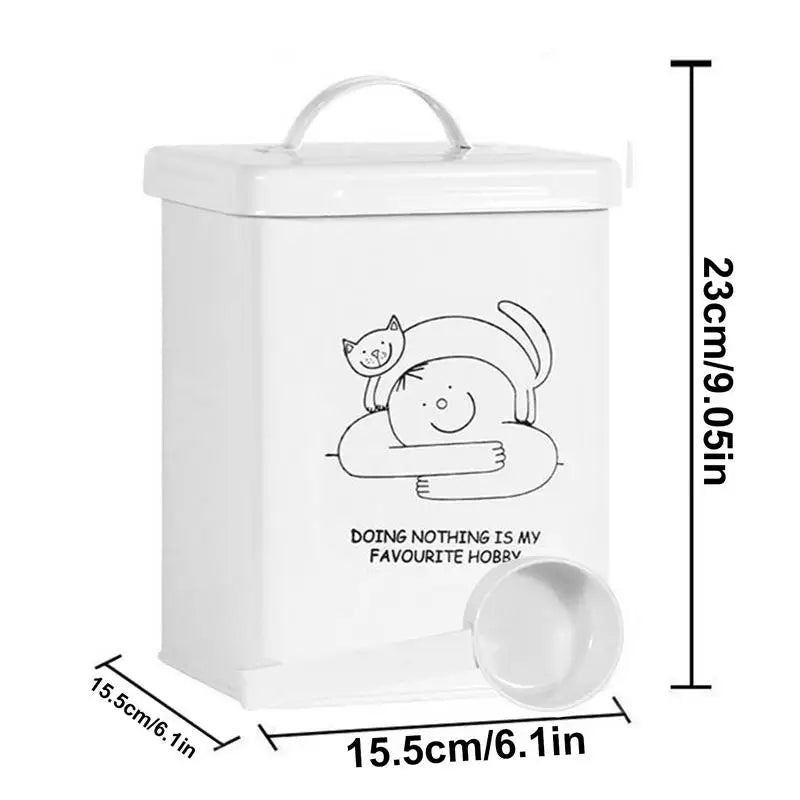 Dog Food Storage Container 5L Waterproof Snack Storage Bin With Lid And Spoon Food Grade Kitchen Storage Accessories With Handle