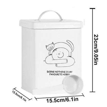 Dog Food Storage Container 5L Waterproof Snack Storage Bin With Lid And Spoon Food Grade Kitchen Storage Accessories With Handle