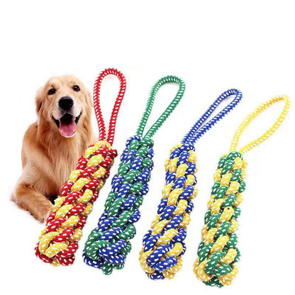 1PC Dog Rot Knot Ball Cotton Rope Dumbbell Puppy Cleaning Teeth Chew Toy Durable Braided Bite Resistant Pet Supplies