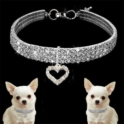 Dog Collars Bling Rhinestone Pet Crystal Diamond Collar For Dogs Cats Leashes Necklace Dog Accessories Pet Supplies