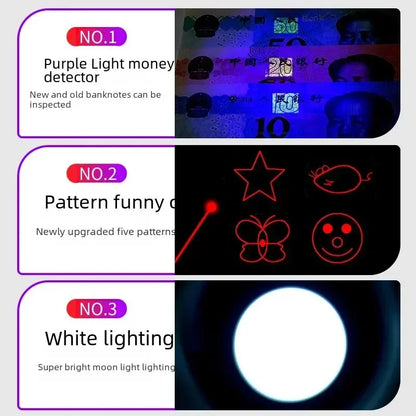 Multi Functional Upgrade USB Direct Charging Infrared Cat Toy Laser Pattern Projection Interactive Cat Stick Pet Toy Supplies