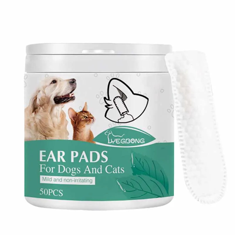 50pcs Pet Ear Cleaning Wipes Cat Dog Eye Tear Ear Stain Remover Cleaning Wipes Grooming Wipes Towel Cat Dog Cleaning Wet Wipe