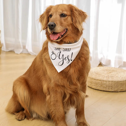 Sucado Style She Said Yes Best Dog Bandana for Wedding Engagement Announcement Gift Photo Prop Pet Scarf Accessories