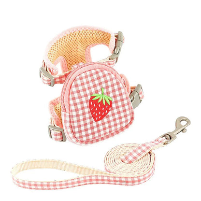 Cat Harness with Backpack Prevent Break Free Breathable Chest Strap Pet Traction Rope Set Teddy Mini Dog Walking Pet Supplies