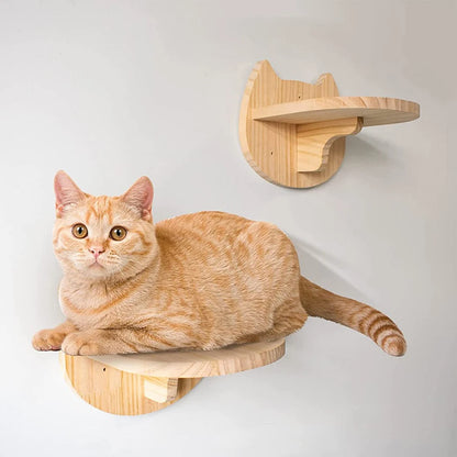 Toy: Cat Climbing Shelf Wall Mounted Four Step Stairway With Sisal Scratching Post For Cats Tree Tower Platform Jumping Pet Furniture