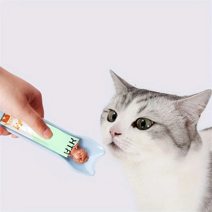 Pet Supplies Cat Strip Squeeze Spoon Cat Strip Feeder for Lickable Wet Cat Treats Pet Liquid Snack Feeding Tool Cat Feeder