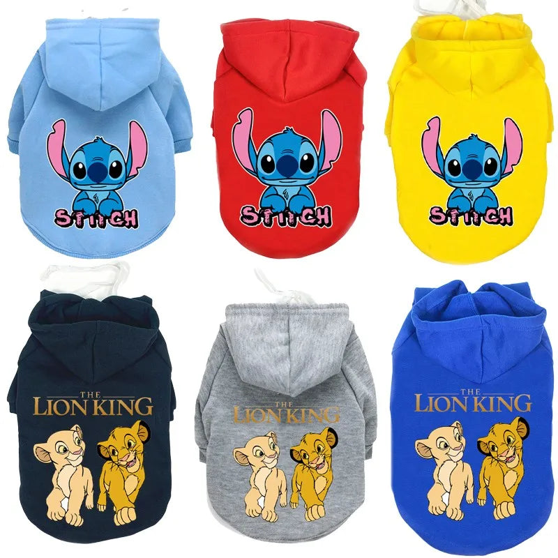 Disney Pet Dog Drawstring Hoodie Puppy Lion King Anime Print Clothes Cat And Dog Same Sweater Chihuahua Small And Medium Dogs