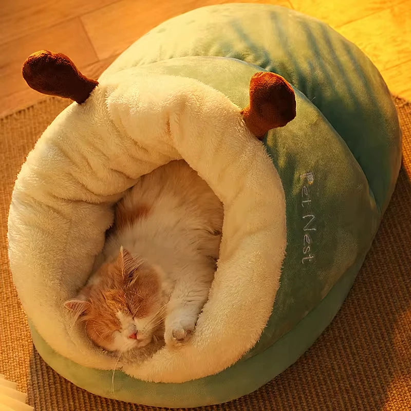 Winter Warm Pet Cat Bed Soft Cozy Cat Cave Bed Warm Cat House Nest Puppy Bed for Small Dogs Cats Cat Sleep Bag Pet Supplies