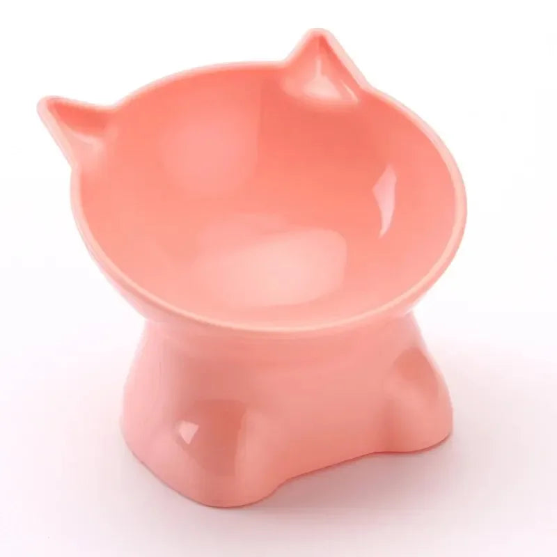 Tilted Dog Cat Food Bowl Pet Neck Protector Pet Feeding Dessert Snack Dish Plate