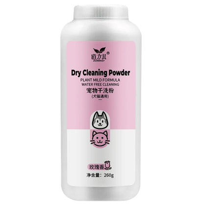 Dry Powder Shampoo for Dogs and Cats Cleaning and Deodorizing Gentle Shampoo for Pet Household No Water Needed