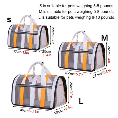 Breathable Cat outing Bag for Pet Dog, Summer Skew Straddle, Portable, Foldable, Small and Medium-sized Dog Cage