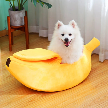 Luna's Banana Shaped Pet Bedding Comfortable Cat Nest Mat Winter Cushion Warm Soft Funny Kitten Sleeping Bag Cute Cozy Dog Accessories