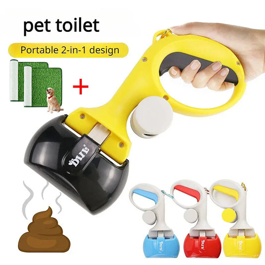 Portable 2 in 1 Pet Toilet Pickup, Pet Training Lawn Mat, Washable and Reusable Pet Cleaning Supplies Cat and Dog Toilet