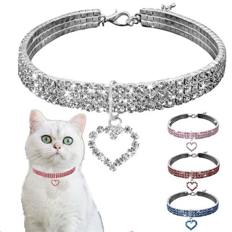 Dog Collars Bling Rhinestone Pet Crystal Diamond Collar For Dogs Cats Leashes Necklace Dog Accessories Pet Supplies