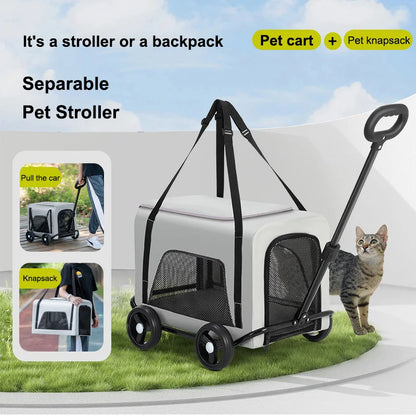 Small Pet Stroller Dogs, Cats, Teddy, Baby Strollers Lightweight and Foldable Pet Dog Cart for Outdoor Travel and Activities