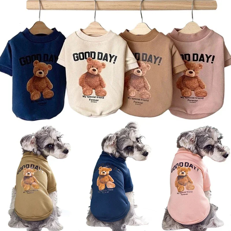 Clothes: Dogs Winter Cute Clothes Puppy Warm Pullover Sweatshirt Bear Pattern Pet Jacket for Small Medium Dog Cat Coats Chihuahua Costume