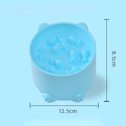 Food Dispenser Water Bowl Daily Supply Cat Food Bowl Tall Feet Cartoon Shape Large Capacity Anti-choking Neck Protector Pet Dog