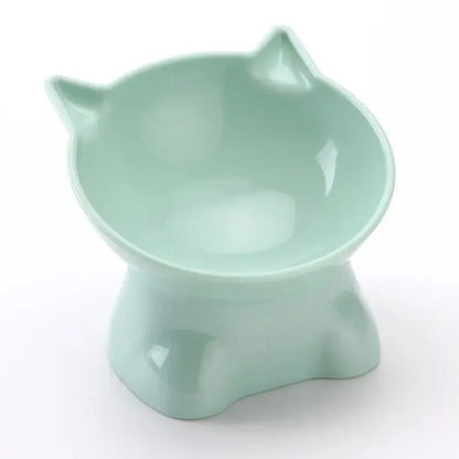 Tilted Dog Cat Food Bowl Pet Neck Protector Pet Feeding Dessert Snack Dish Plate