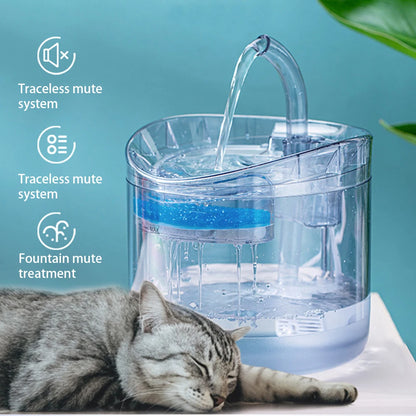 2L Pet Cat and Dog Drinker Activated Carbon Filter USB Powered Automatic Pet Feeder Motion Sensor Bowl Pet Silent Drinking Bowl