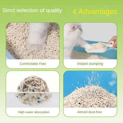 6L Cat Litter Probiotic Deodorizing Pet Sand Cats and Kittens Quickly Clumping Natural Cat Litter Flushable Toilet Cat Supplies