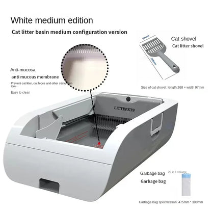 Automatic Intelligent Cat Litter Box, Deodorization, Semi Enclosed, Large Electric Poop Shovel, Toilet, Sterilization