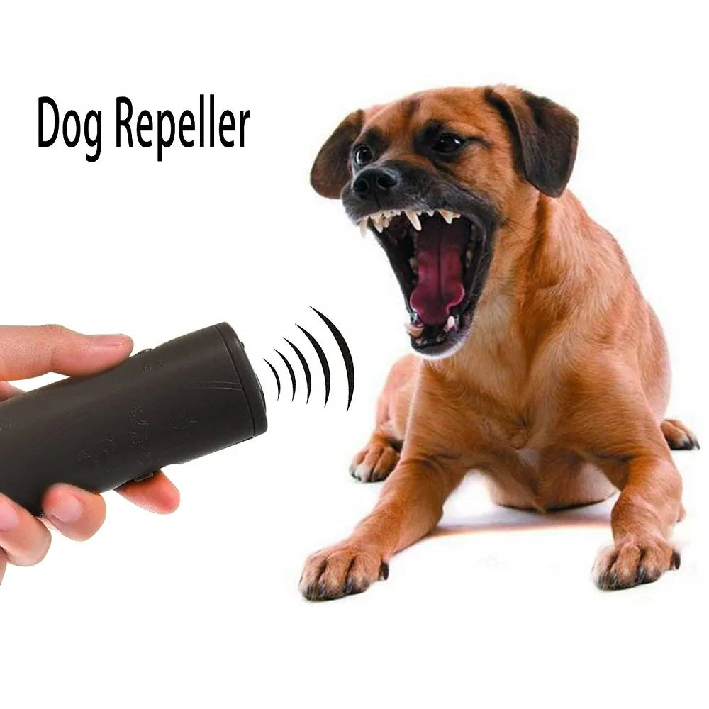 Dog Ultrasonic Anti Barking Device 3 In 1 Dog Training Anti-barking Device With Flash Light Outdoor Dogs Pets Repellent Training