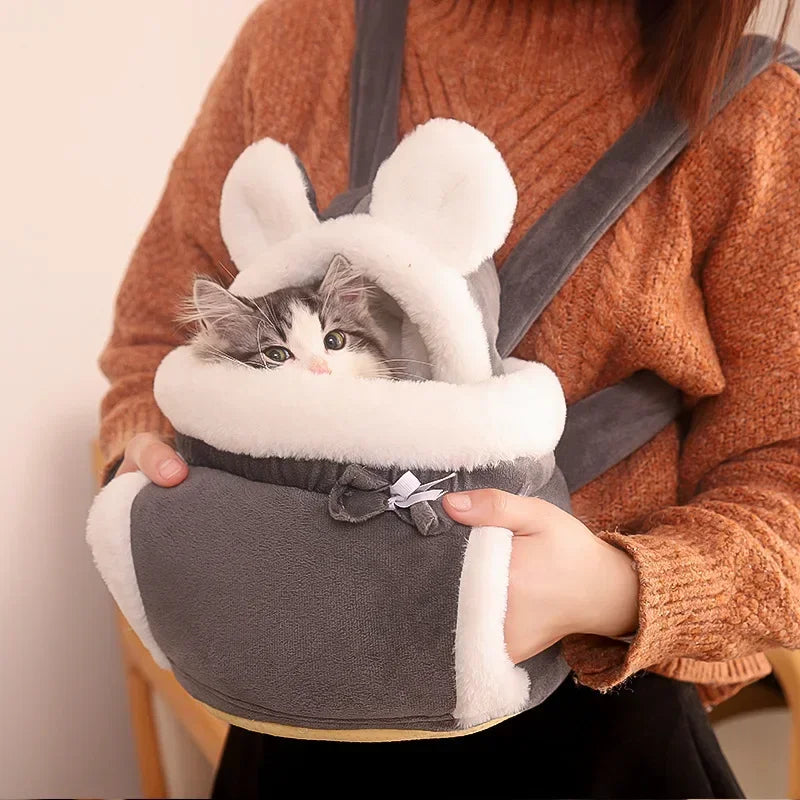 Outdoor Travel Warm Pet Cat Bag Cat Dog Carrier Bacpack Winter Warm Pet Carrying Bags for Small Dogs Cat Breathable Backpack