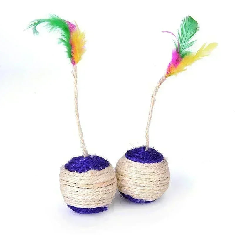 Pet Toys Sisal Scratching Ball Training Interactive Toy for Kitten Pet Supplies Feather Toy Cat Toys Interactive