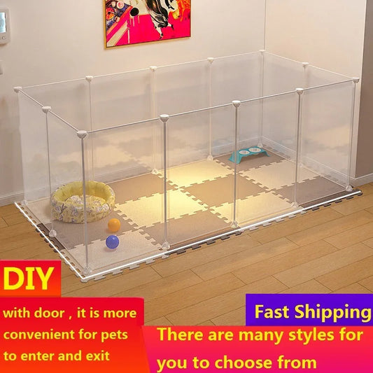 DIY Animal Cat Crate Cave Dog Fences Pet Playpen Multi-functional Sleeping Playing Kennel Rabbits Guinea Pig Cage Dog House