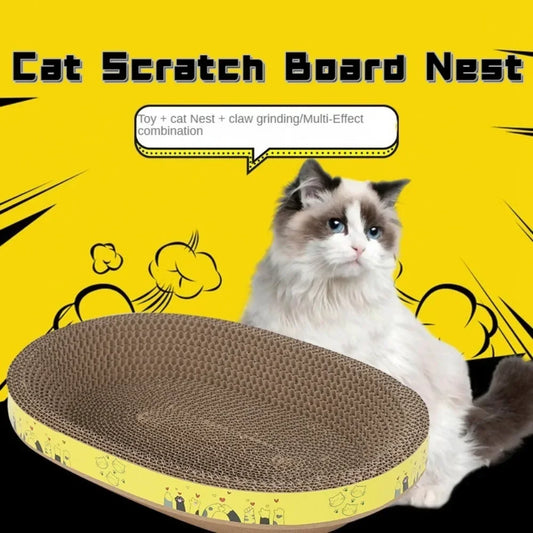 Toy: CatS Tree Oval Scratching Board Claw Grinding Scraper for Cats Toys Toy Pets Wear-resistant Accessories Corrugated Box Tower