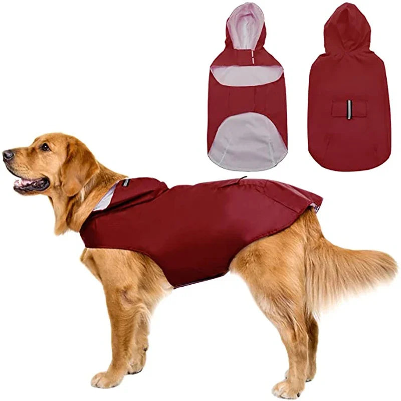 Clothes: Dog Raincoat Small Large Dogs Waterproof Pet Clothes Reflective Dogs Rain Coats Hooded Jacket Raincoat Chihuahua Pet Supplies