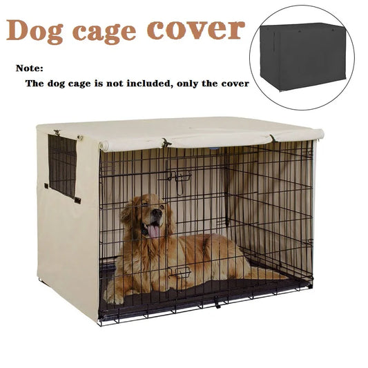 Universal Dog Cage Cover 210D Oxford Wire Crate Rainproof Dust Covers Outdoor Waterproof Sun Protection Durable Pet Kennel Case