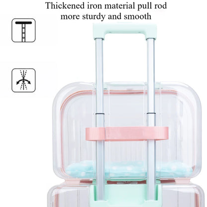 Transparent Stroller Cat Carrier Wheel Trolley Portable Double Layered Suitcase Travel Cat Trolley Breathable Transporters