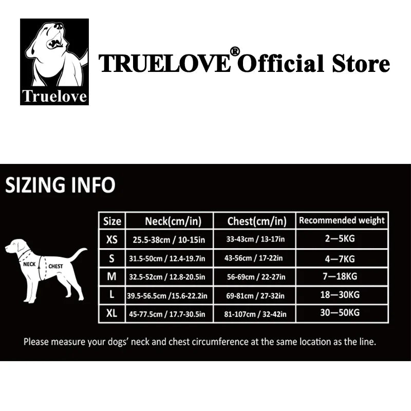 TRUE LOVE Pet Harness No Pull Nylon Reflective Dog Harness Adjustable Comfortable Control Step-in Brilliant Truelove TLH5654