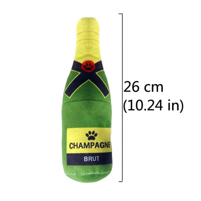 Interactive Dog Toys Champagne Wine Bottle Shape Pet Toy Plush Filled Vodka Toy Squeaky Bite-Resistant Pet Supplies Whisky