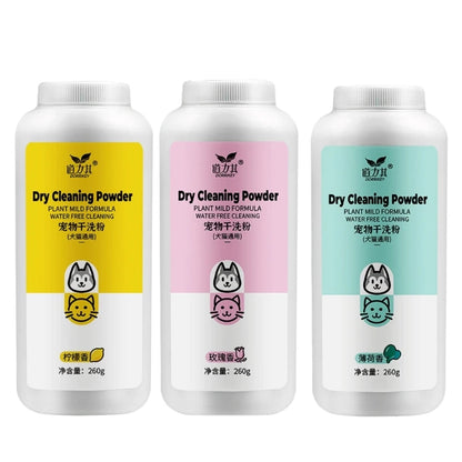 Dry Powder Shampoo for Dogs and Cats Cleaning and Deodorizing Gentle Shampoo for Pet Household No Water Needed