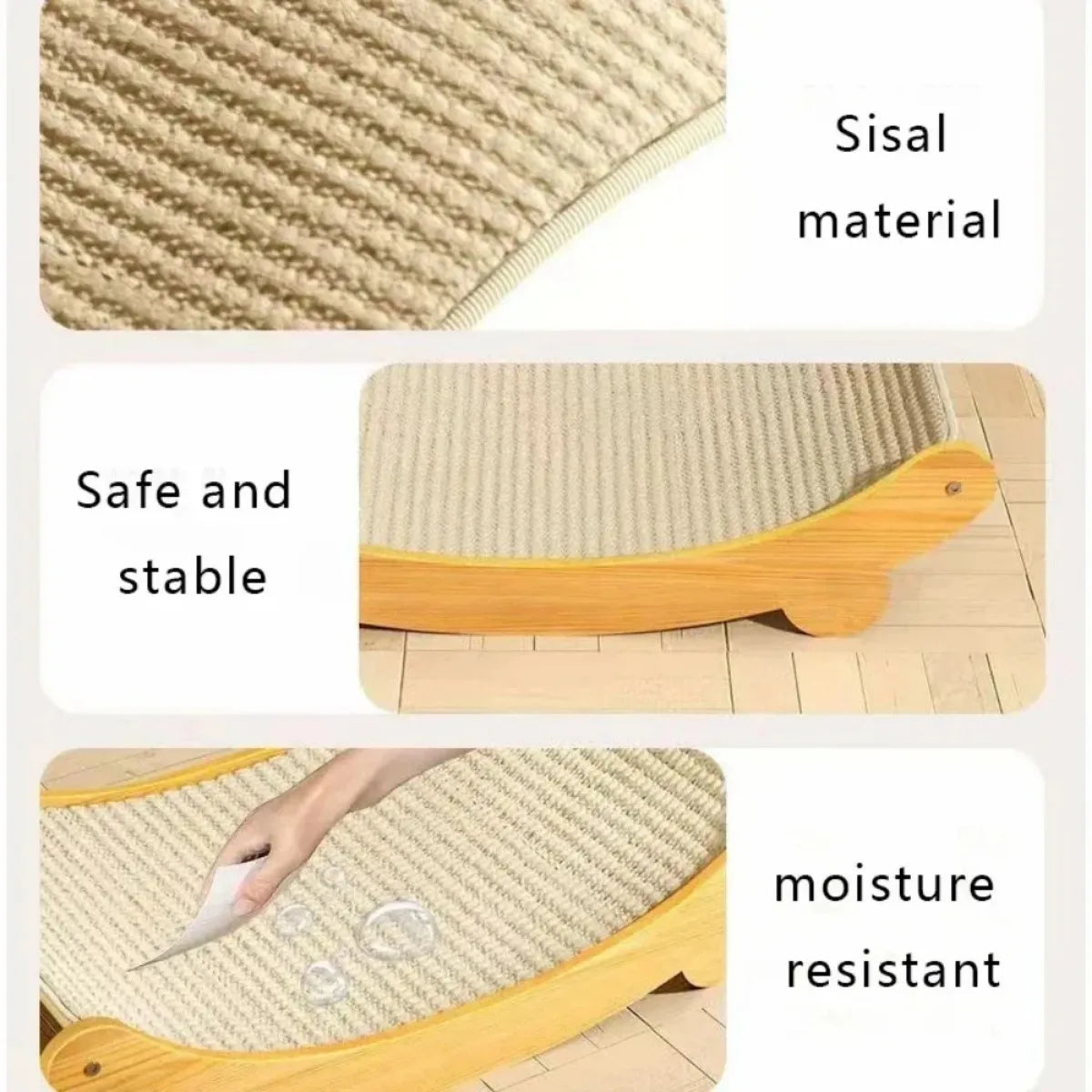 Bed: Wooden Cat Scratching Pads Multifuction Cats Sleeping Bed Detachable Wear-resistant Cat Scratch Board Kitten Grinding Cats Toys