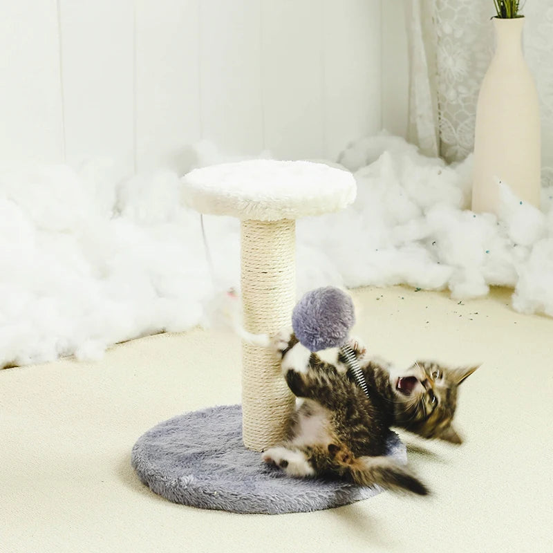 Toy: Cat Tree Tower, Cat Scratching Post with Interactive Ball Toys and Plush Mouse for Kitty Cat Play Tower Activity Centre for Play