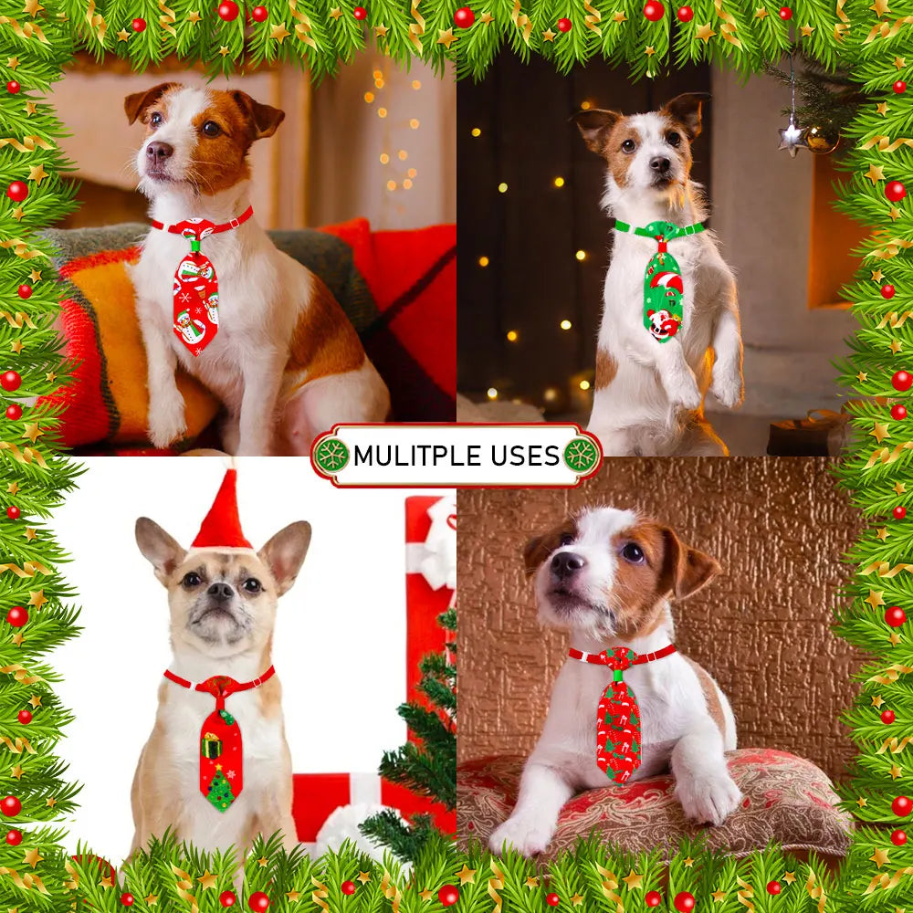 10pcs Dog Tie For Christmas For Dogs Pets  Bowties Neckties Christmas Dog Grooming Pet Accessories For Small Dogs