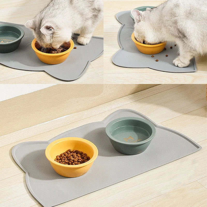 Silicone Pet Feeding Dog Cat Bowl Food Mat Non-Stick Waterproof Pet Food Feeding Pad Puppy Feeder Tray Water Cushion Placemat